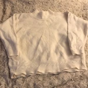 Angora sweater L ivory mock neck super soft
